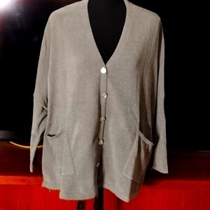 NWT Wynne Lounge moss button down cardigan Sz XLP oversized